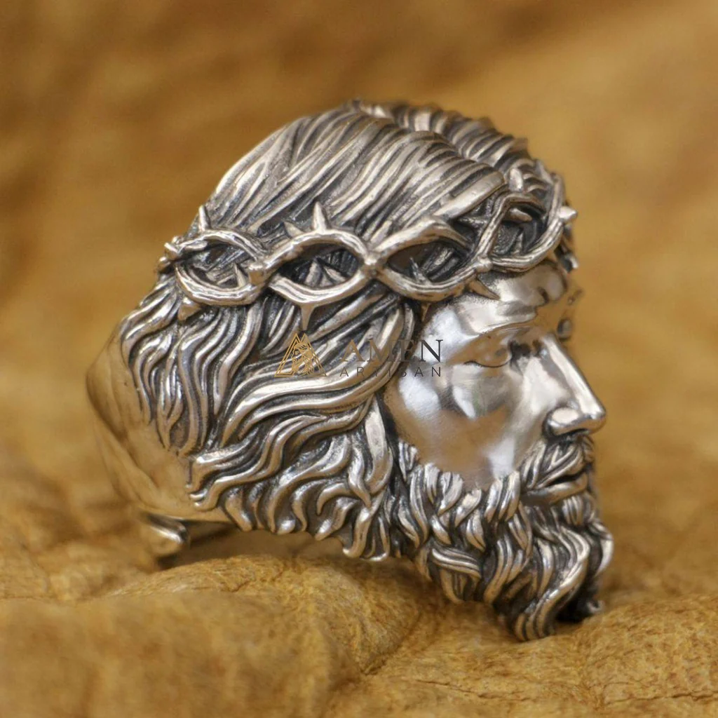 925 Sterling Silver Crown of Thorns Ring Amen Artisan - Image 5