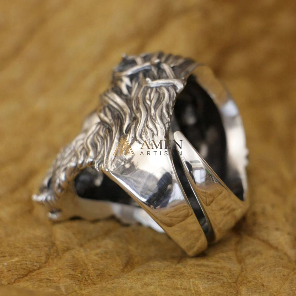 925 Sterling Silver Crown of Thorns Ring Amen Artisan - Image 8