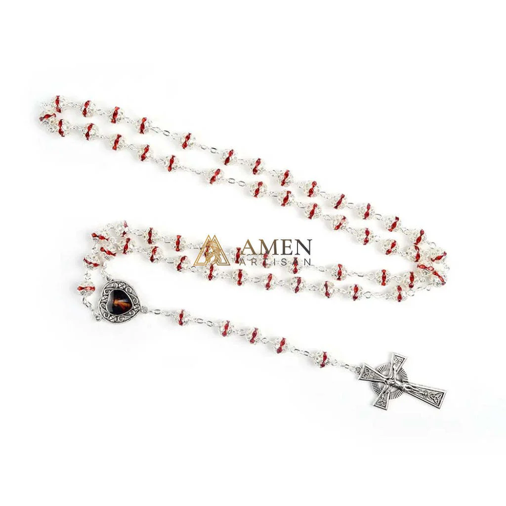 Alloy&Zirconia Bead Crucifix Rosary Amen Artisan - Image 8