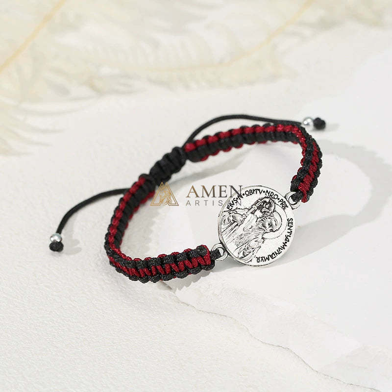 Jesus Portrait Pendant Braided Bracelet Amen Artisan - Image 9