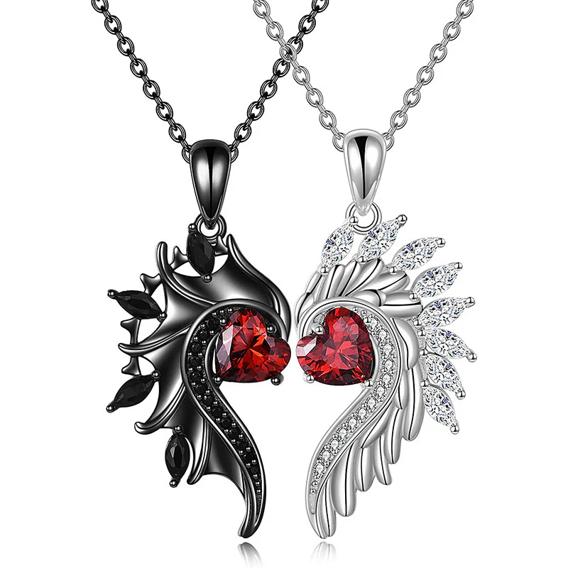 Angel & Demon Wings Couple Pendant Necklace Amen Artisan - Image 3