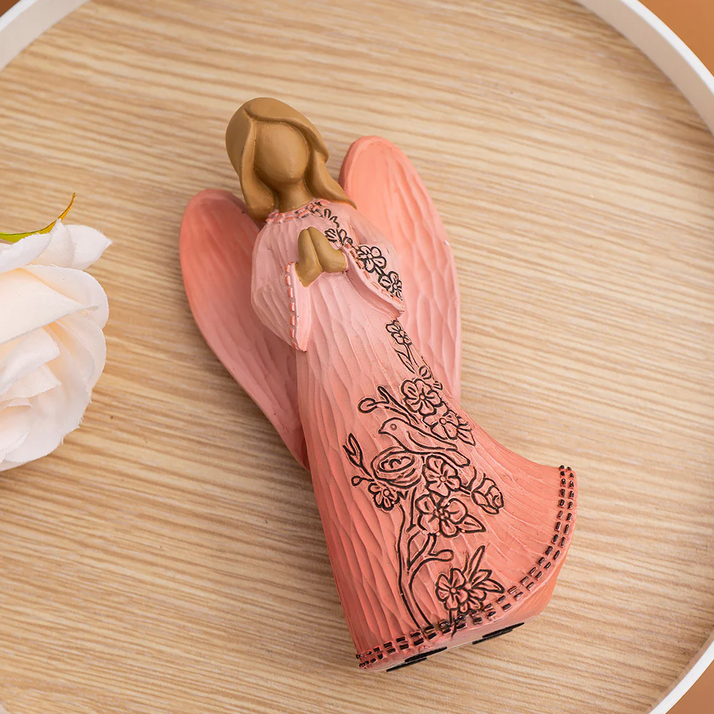 Blessing Angel Statue Ornament Guardian of Hope, Warmhearted Home Accent Amen Artisan - Image 2