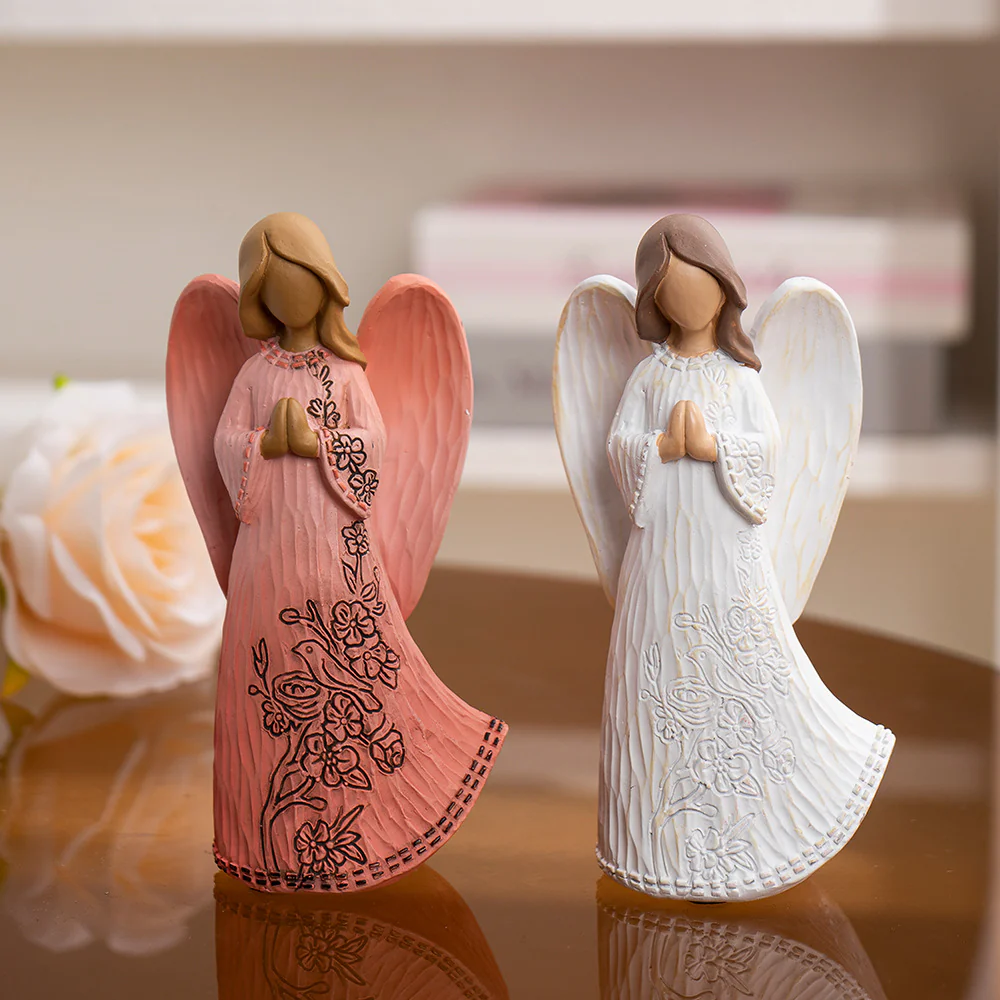 Blessing Angel Statue Ornament Guardian of Hope, Warmhearted Home Accent Amen Artisan - Image 8