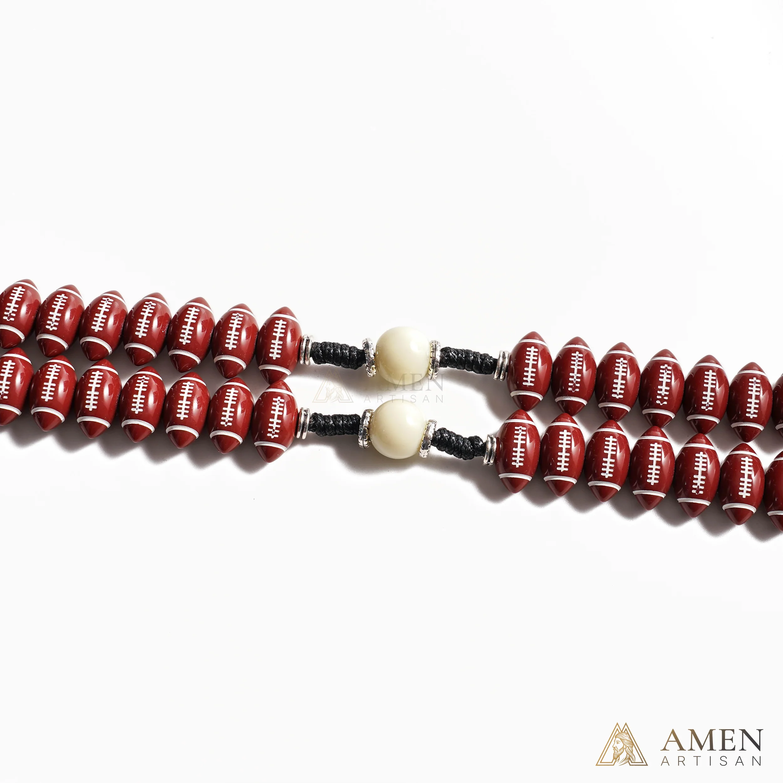 Catholic Football Rosary with Oval Sports Beads - Image 3