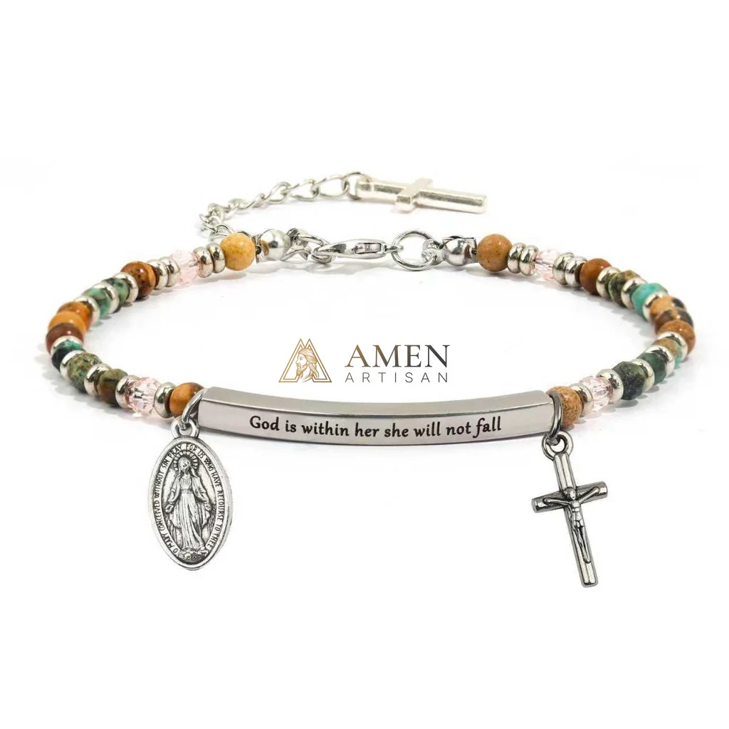 crucifix and Miraculous Medal Bracelet - Image 3