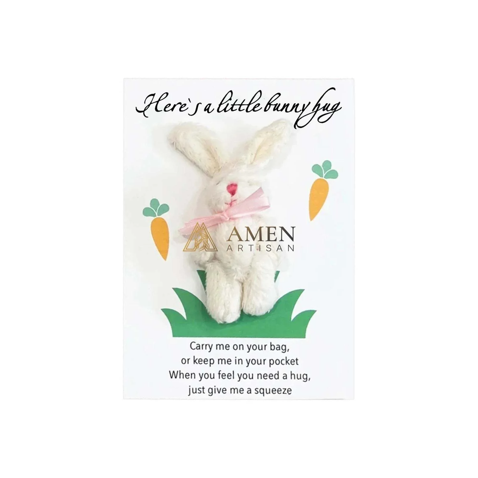 Cuddly Bunny Pocket Hug Charm Amen Artisan - Image 8