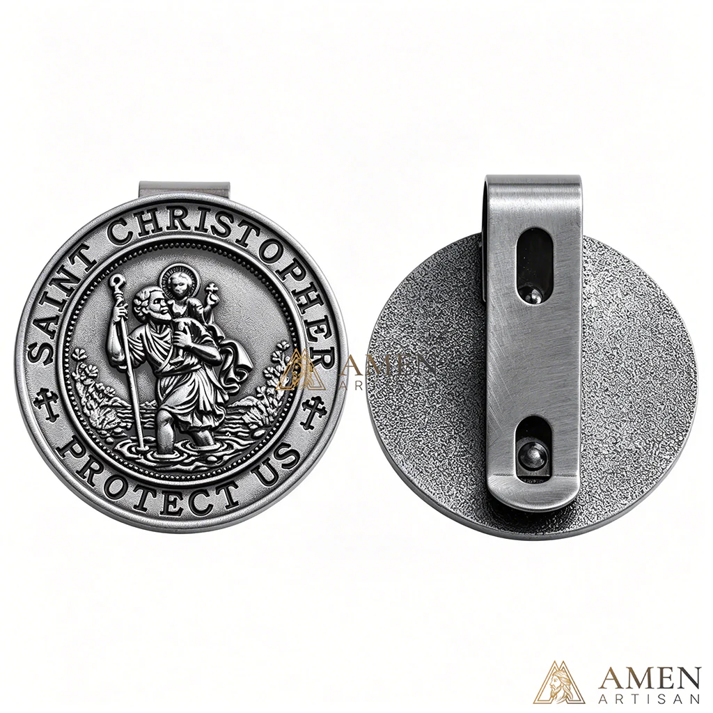 【Deal Today】Saint Christopher Protector Car Visor Clip—— A Prayer in Metal, A Shield for Every Journey | Amen Artisan - Image 5