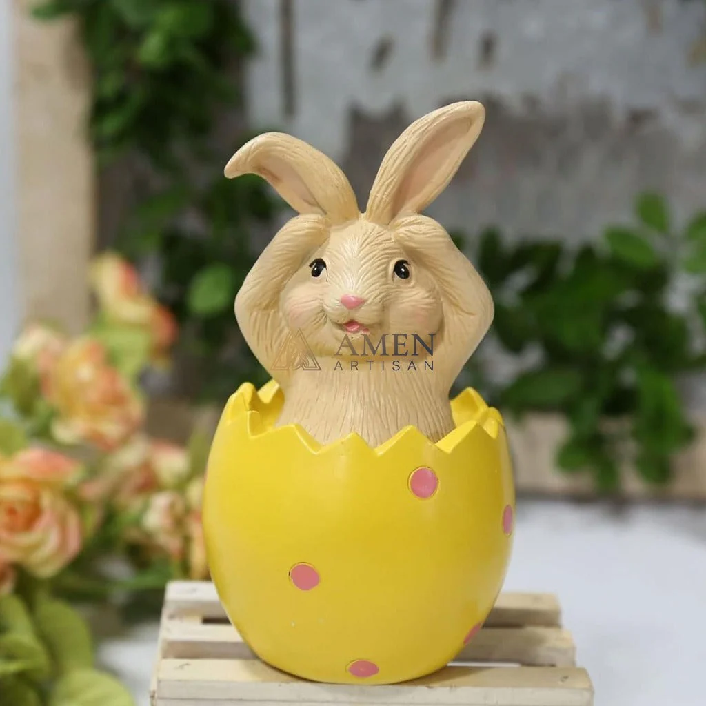 Easter Bunny Egg Statue Amen Artisan - Image 11