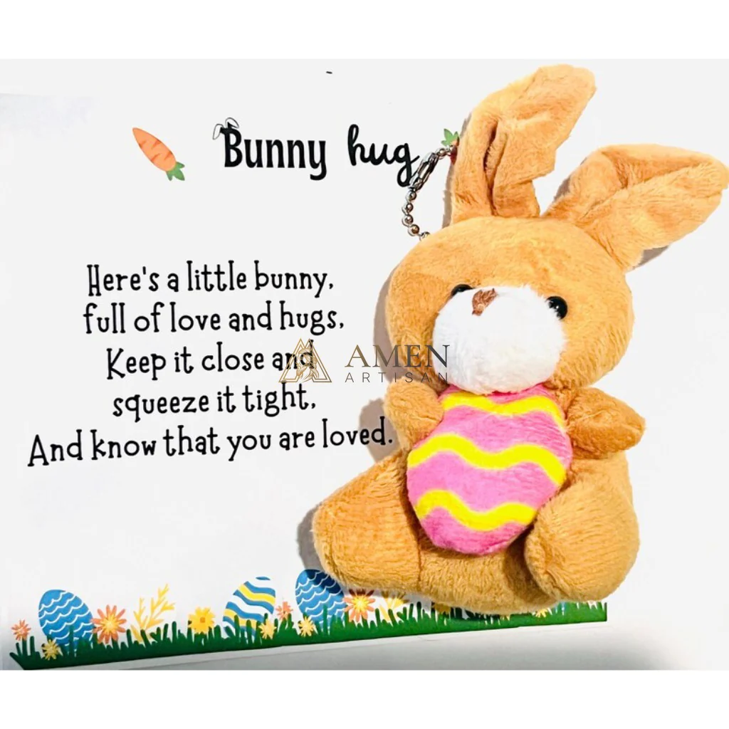 Easter Cuddly Bunny  Egg Pocket Hug Charm Amen Artisan - Image 5