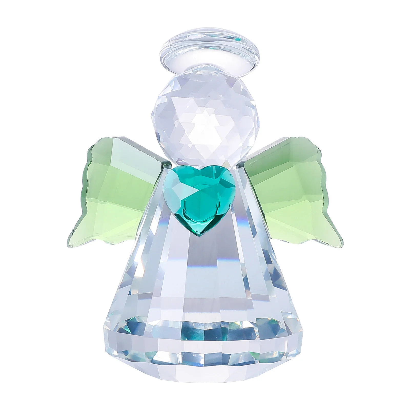 Heart-Shaped Angel Crystal Desktop Ornament | Guardian of Light, Healing Decor Gift Amen Artisan - Image 6