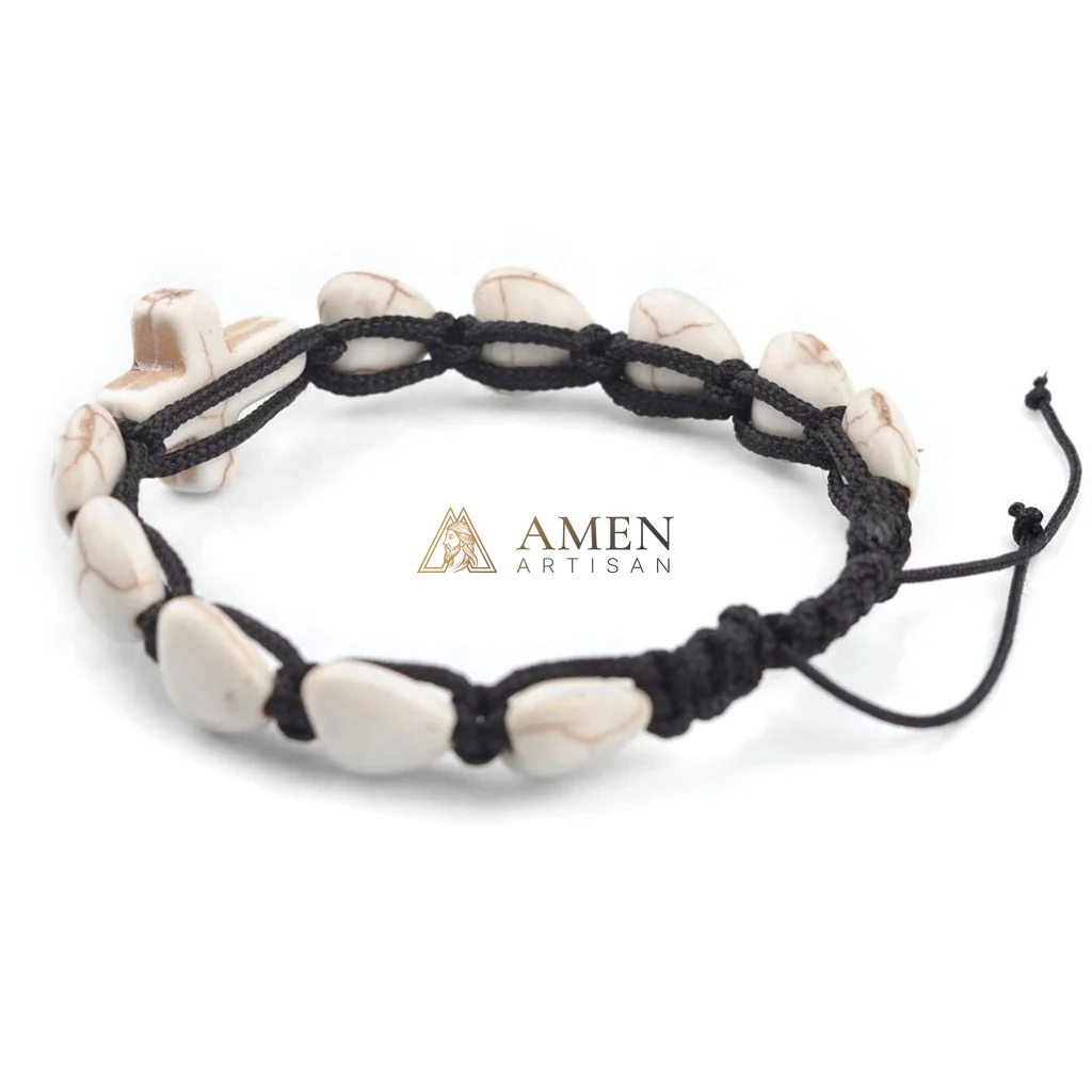 Heart-Shaped Turquoise Cross Bracelet  Amen Artisan - Image 4