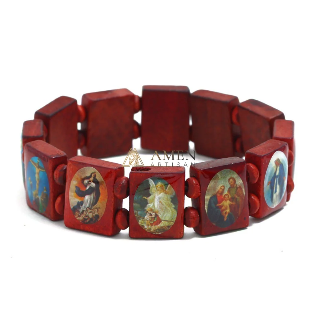 Holy Icon Wooden Plaque Bracelet Amen Artisan - Image 7