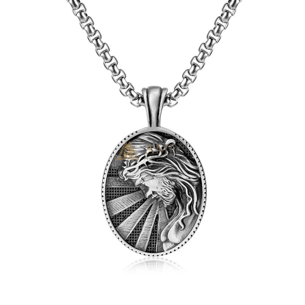 Jesus Crown of Thorns Oval Pendant Necklace Amen Artisan - Image 4