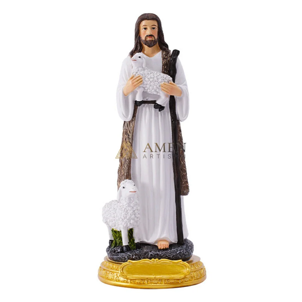 Jesus the Good Shepherd Statue Amen Artisan - Image 5