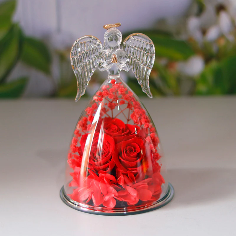 Little Angel Glass Dome with Preserved Rose Amen Artisan - Image 15