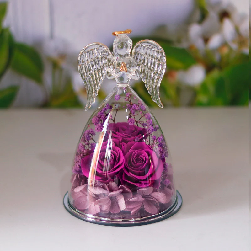 Little Angel Glass Dome with Preserved Rose Amen Artisan - Image 17