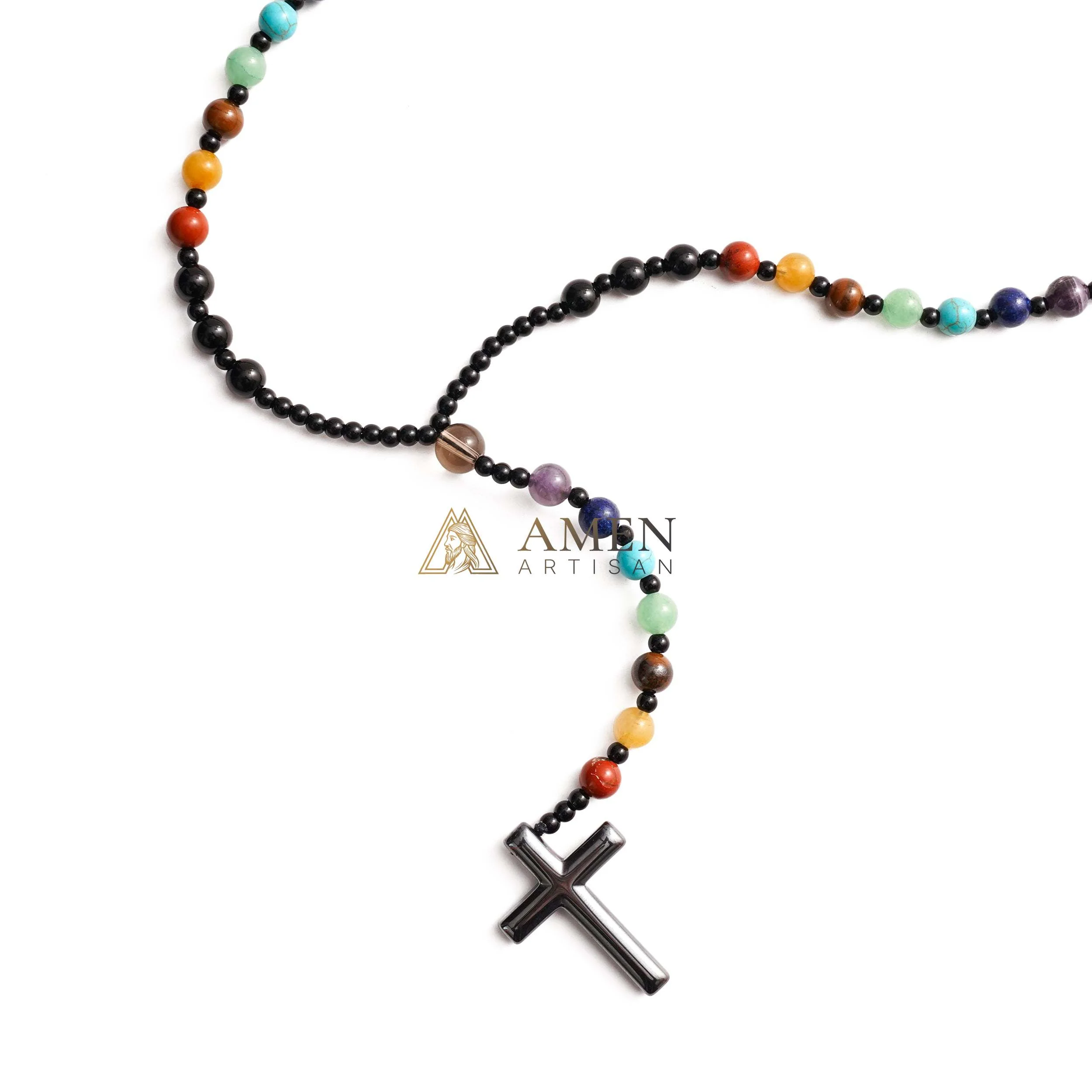 Multicolor Cross Rosary Amen Artisan - Image 5
