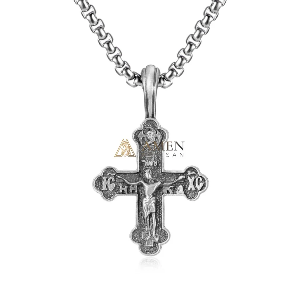 Orthodox Crucifix Pendant Necklace Amen Artisan - Image 4