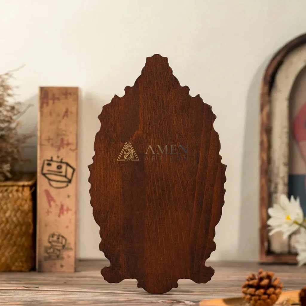 Our Lady in Prayer Wood Carving Amen Artisan - Image 5