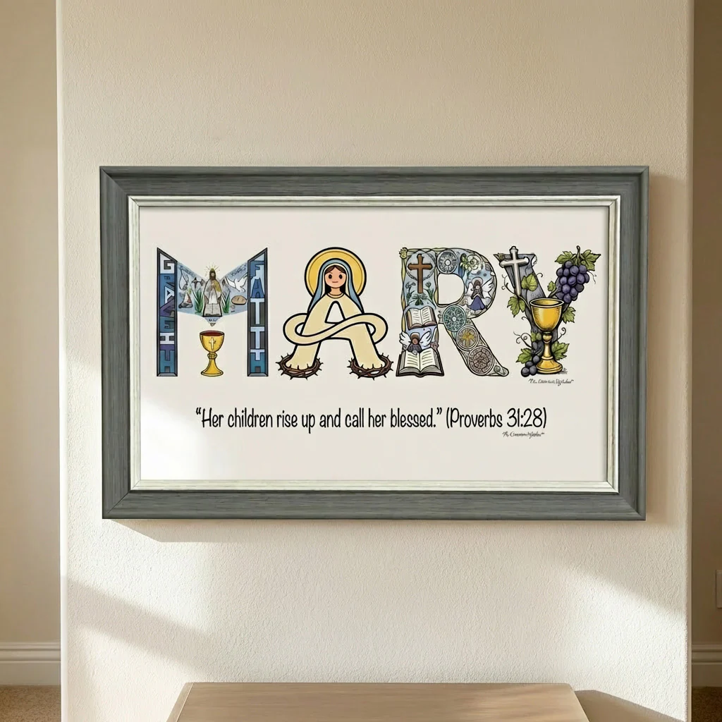"Love You Mom"Personalized Alphabet Frame – Christian Gift for Mother’s Day & Baptism | Amen Artisan - Image 3