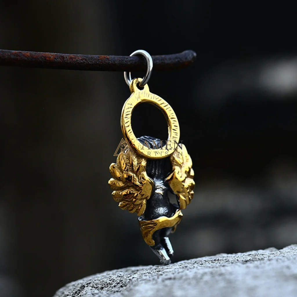 Praying Angel Pendant Necklace Amen Artisan - Image 2