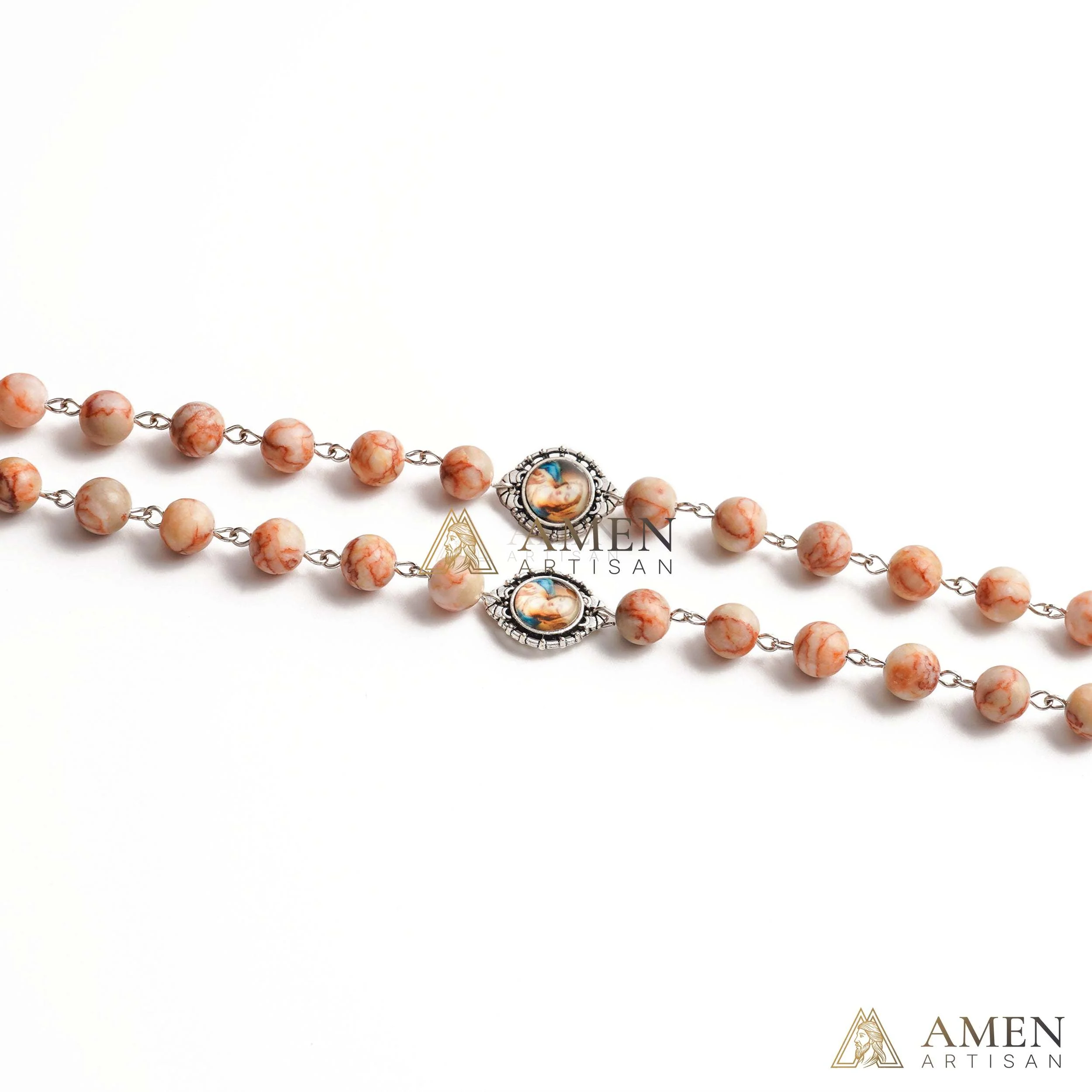 Red Vein Jasper Rosary Amen Artisan - Image 7