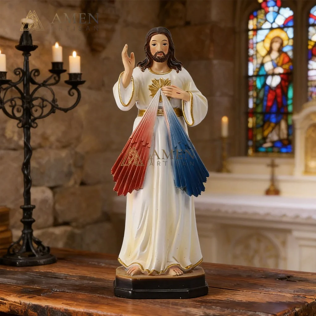 Sacred Heart of Jesus Statue Amen Artisan - Image 3