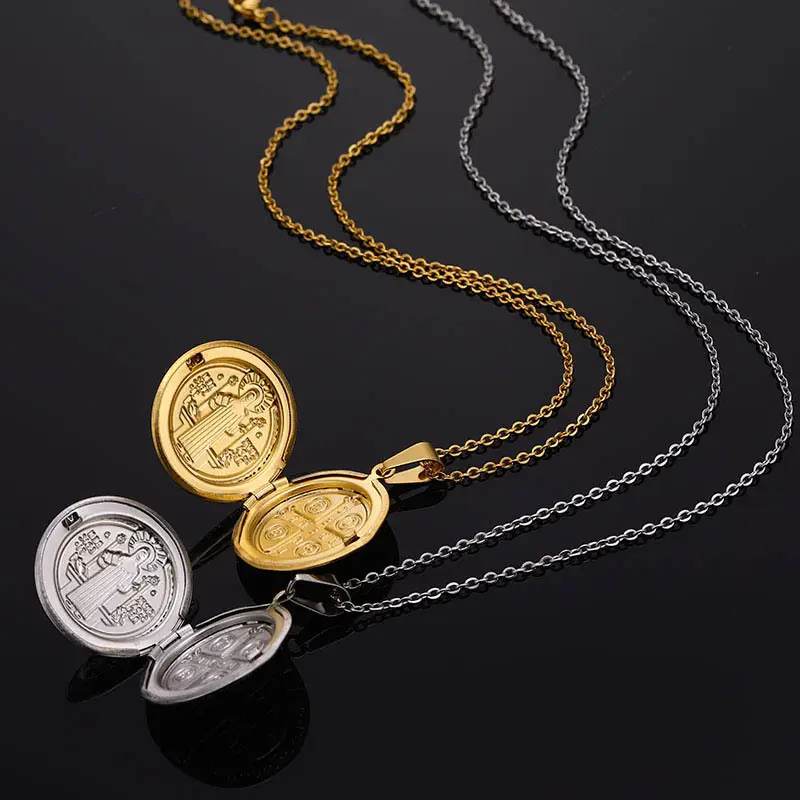 Saint Benedict Medal Locket Pendant Amen Artisan - Image 6