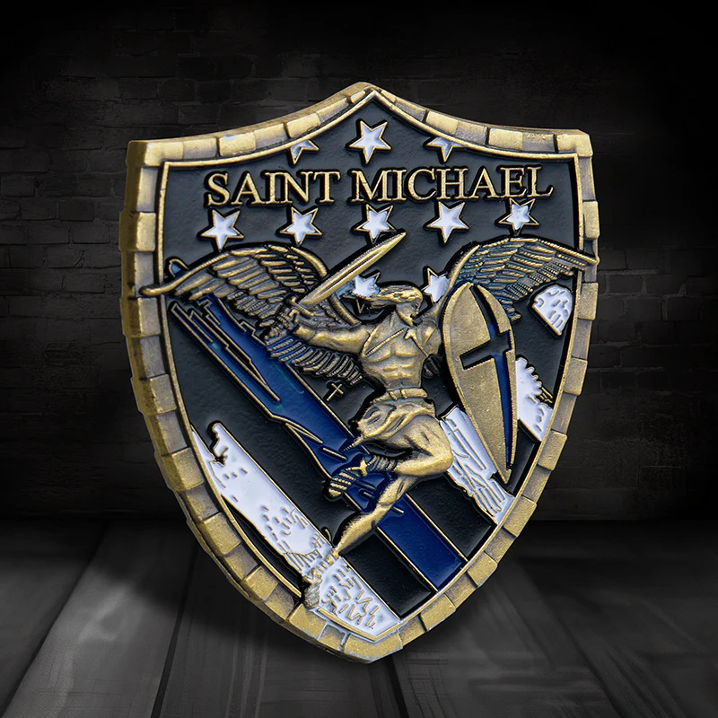 Saint Michael Shield Challenge Coin Amen Artisan - Image 2