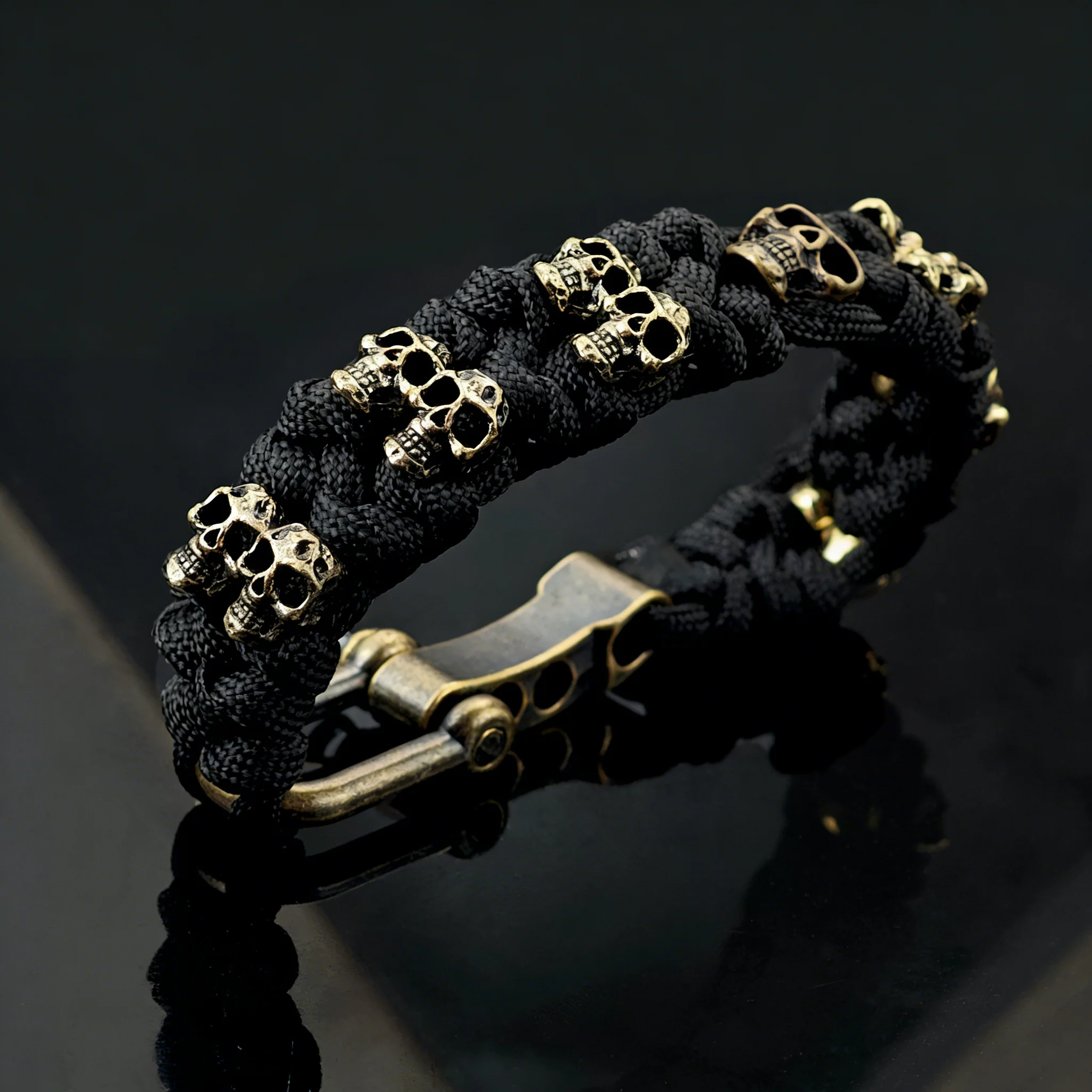 Skull Woven Paracord Bracelet Amen Artisan - Image 4