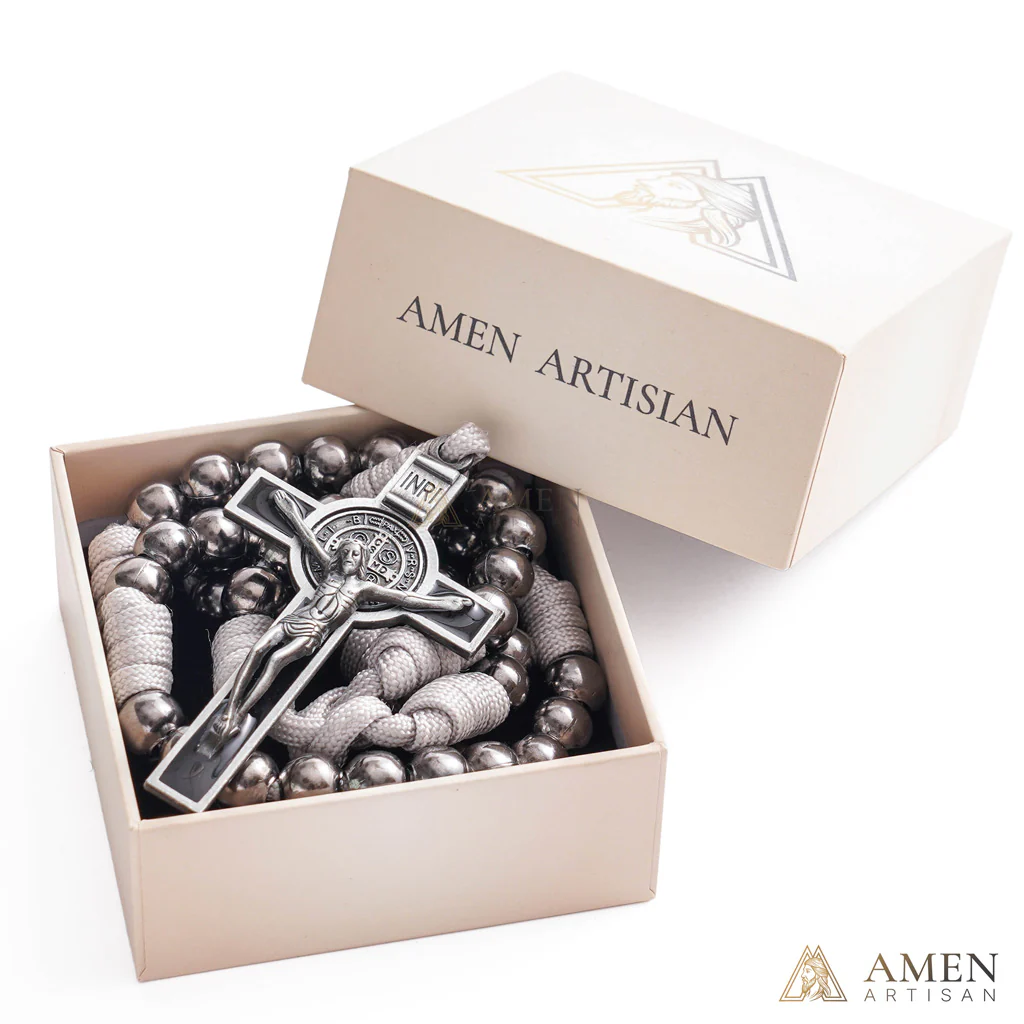 Deal Today·St. Benedict Crucifix Rosary Necklace – Spiritual Protection Amen Artisan - Image 5