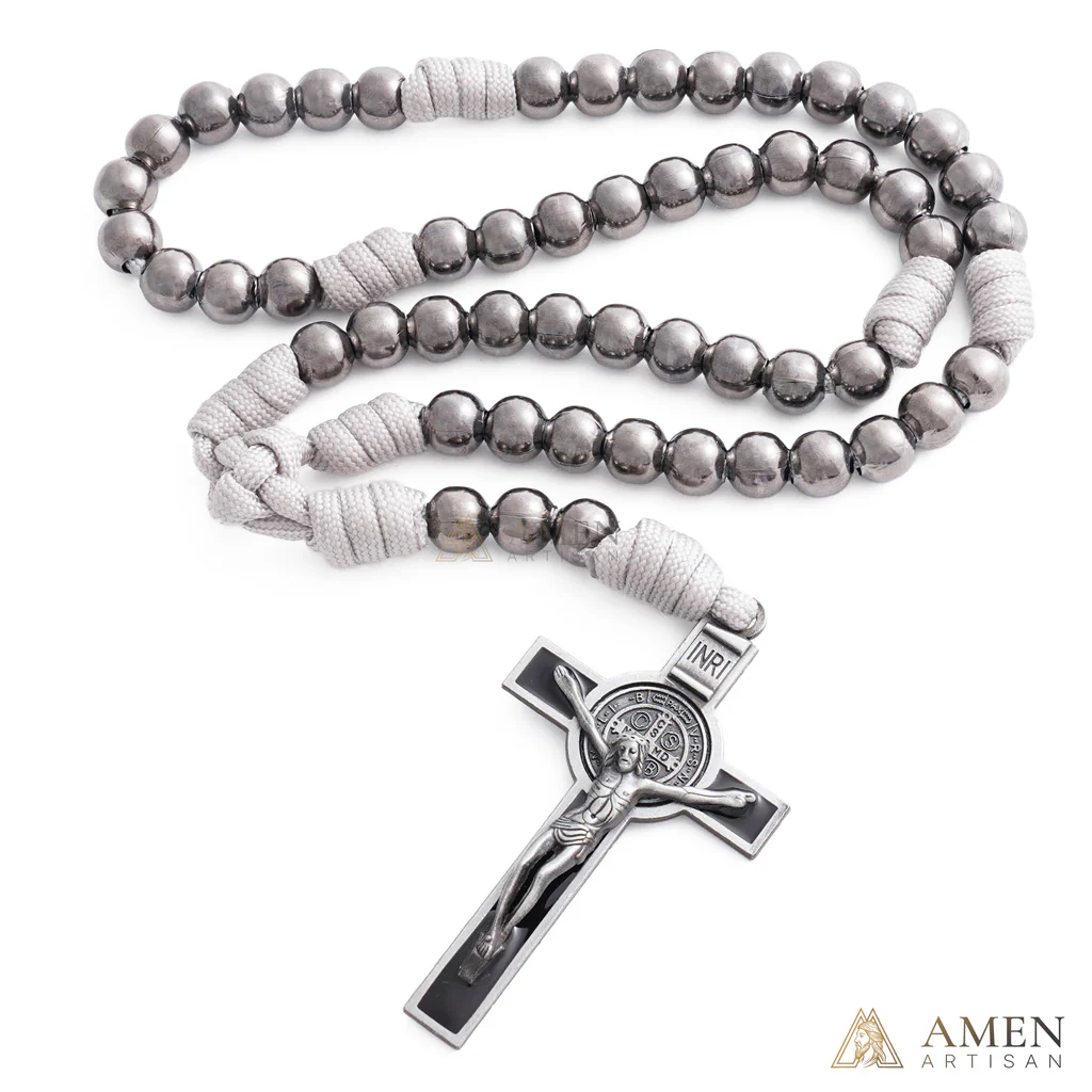 Deal Today·St. Benedict Crucifix Rosary Necklace – Spiritual Protection Amen Artisan - Image 6