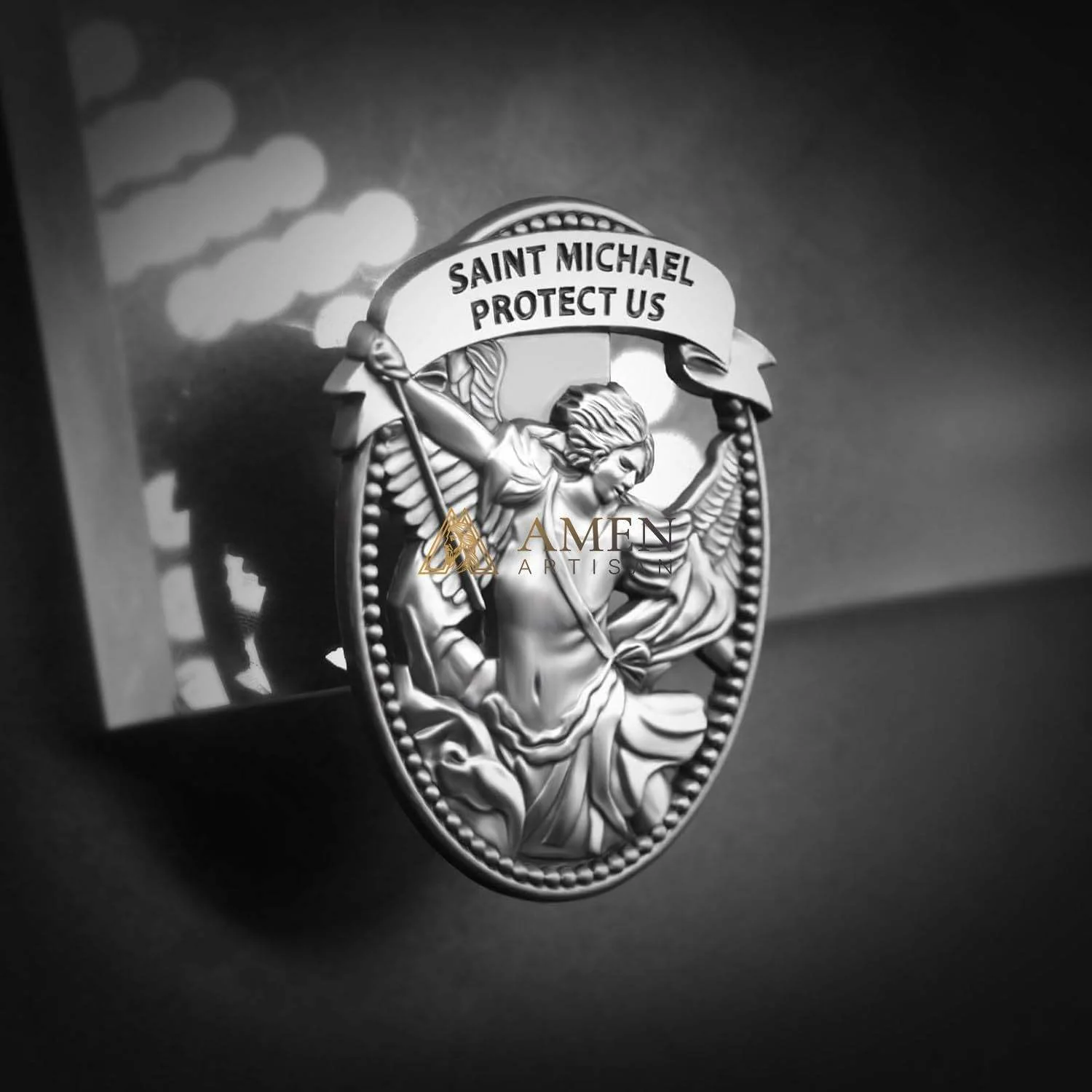 St Michael Medal Car Clip Amen Artisan - Image 8