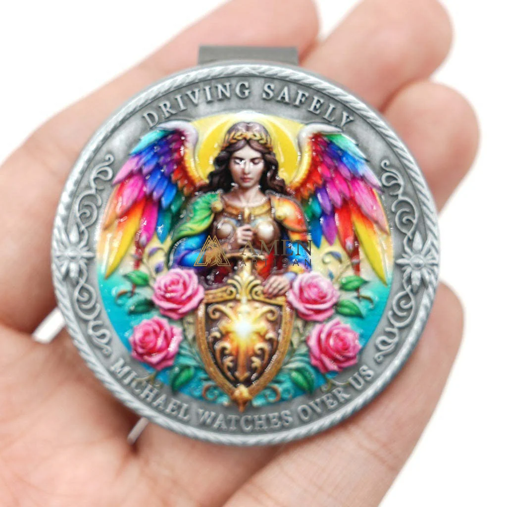 St. Michael the Archangel Car Visor Clip Amen Artisan - Image 7