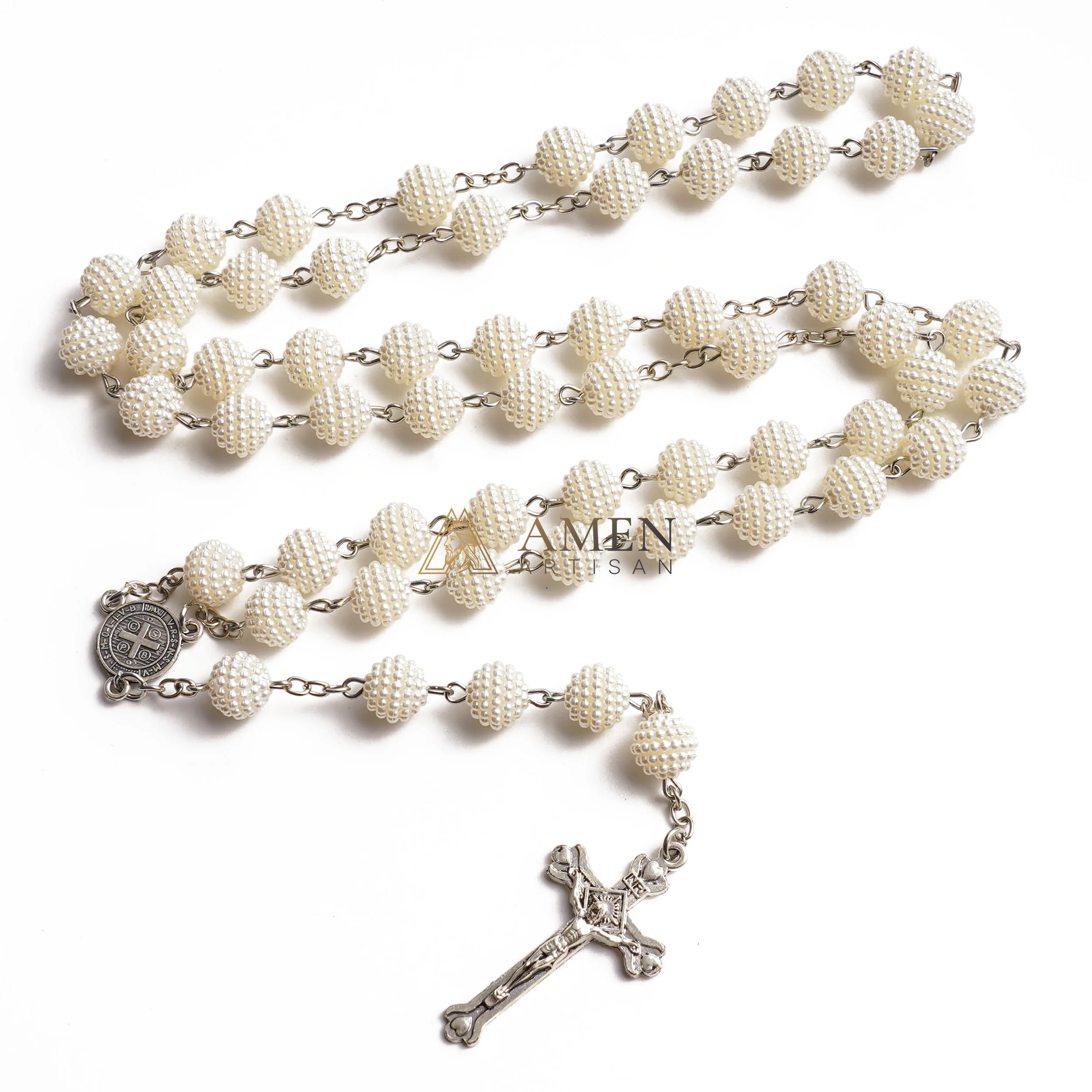 The "Lustrous Vine" Rosary – Unique Pearl Cluster Beads for Tactile Meditation – Sacred Devotional Keepsake - Image 3