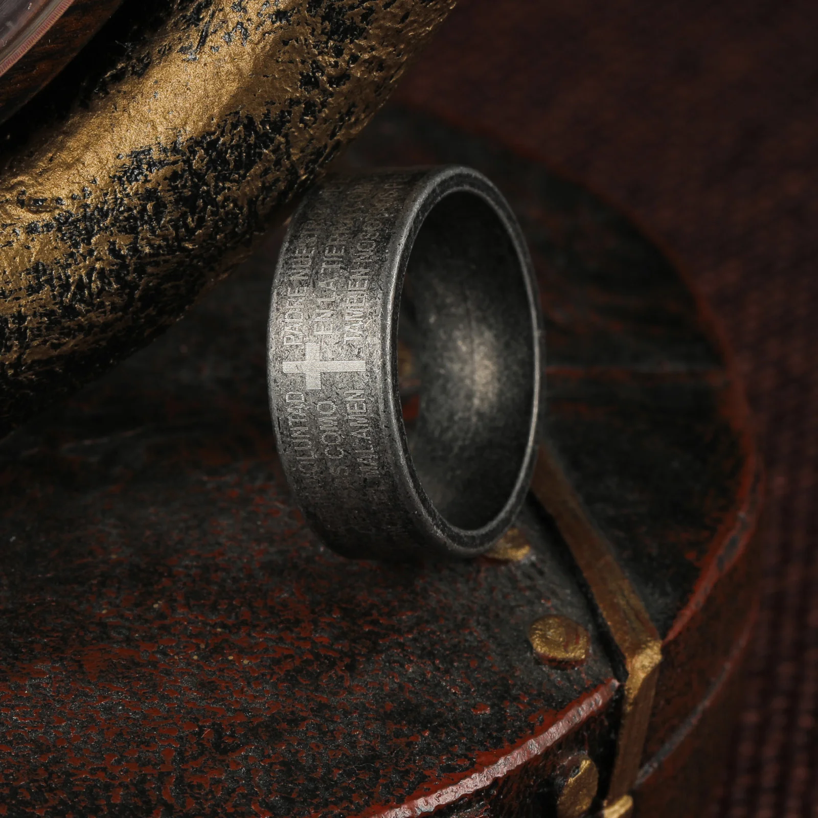 Titanium Steel Cross Scripture Ring | Amen Artisan - Image 3