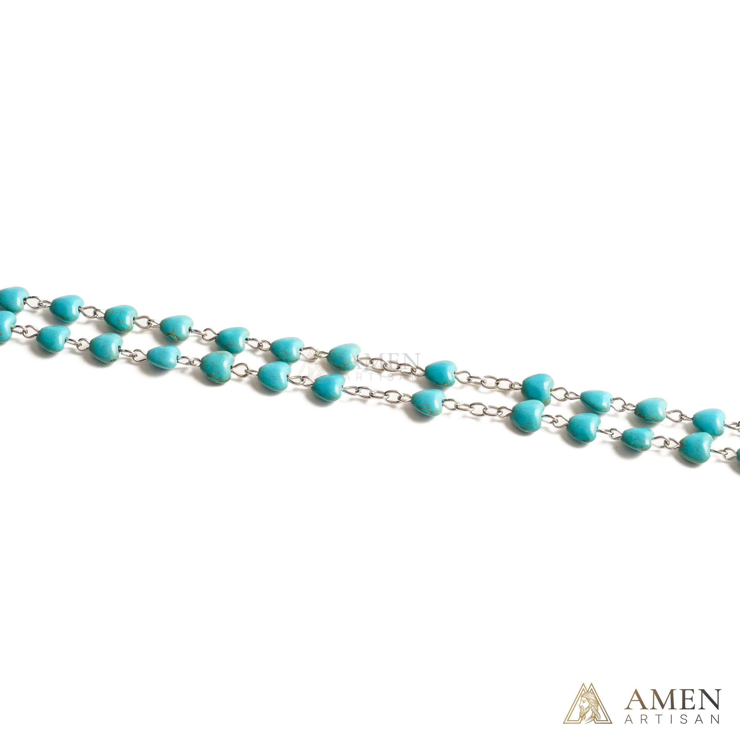 Turquoise Heart Rosary - Image 5