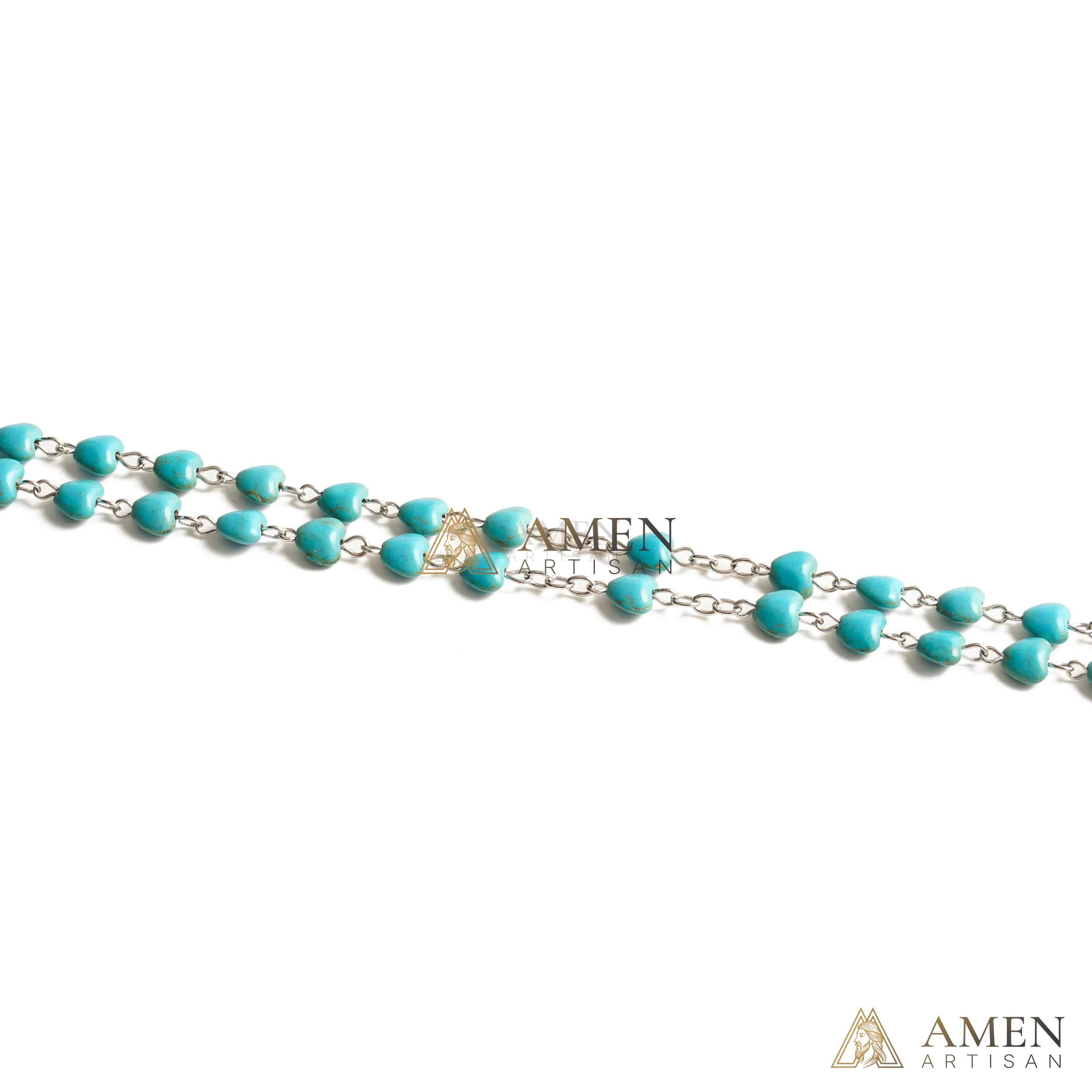 Turquoise Heart Rosary Amen Artisan - Image 5
