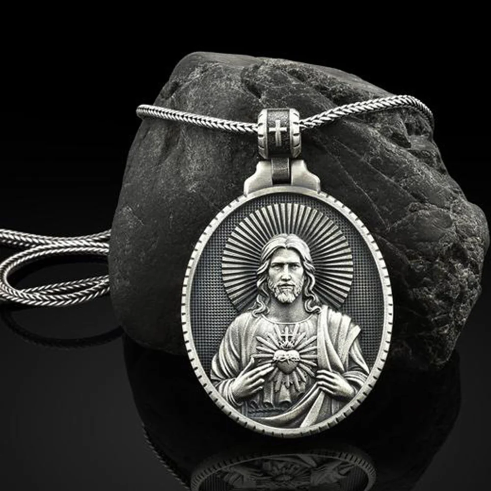 Vintage Sacred Heart of Jesus Pendant | Heritage Faith Jewelry, Classic Religious Necklace Amen Artisan