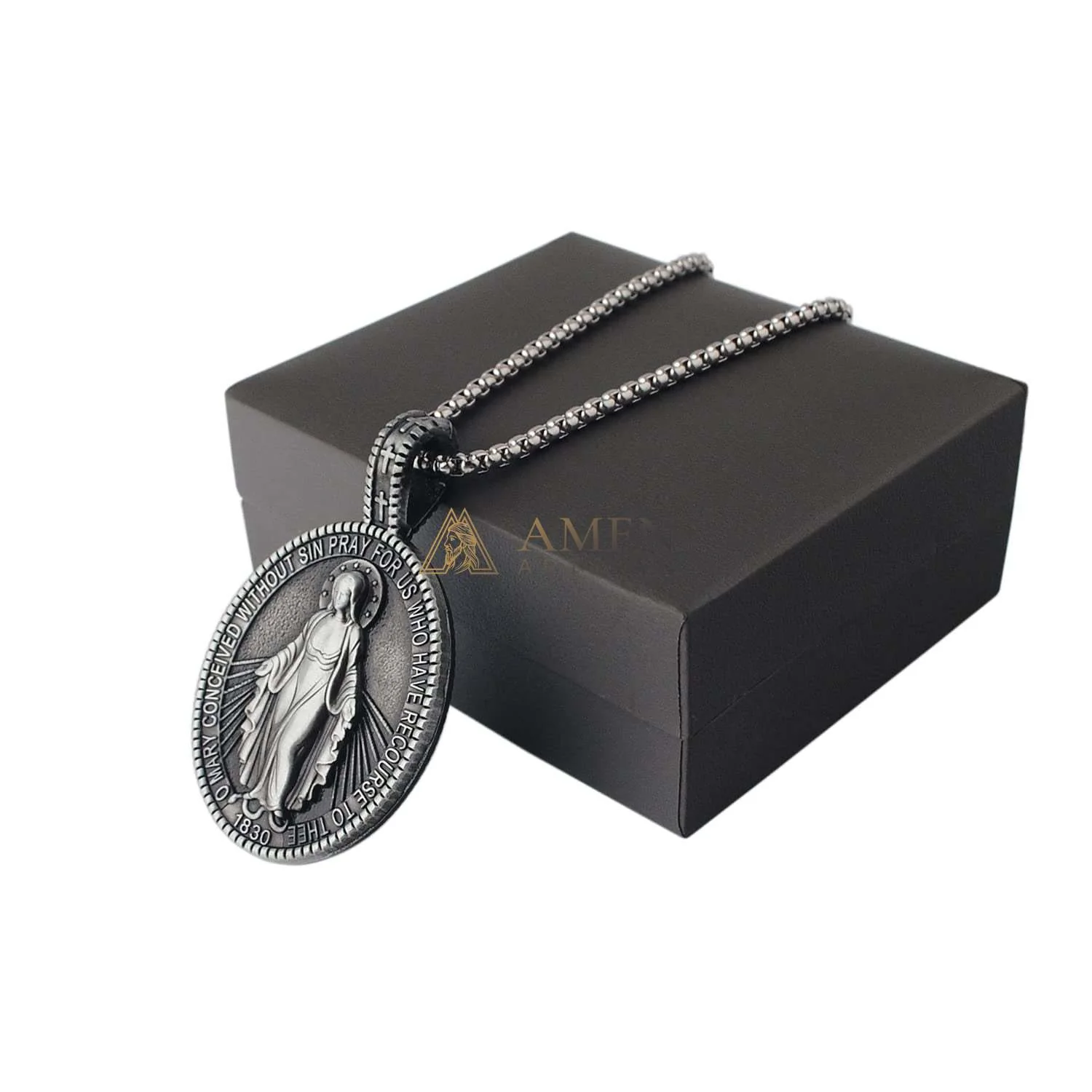Virgin Mary Titanium Stee Pendent Amen Artisan - Image 7