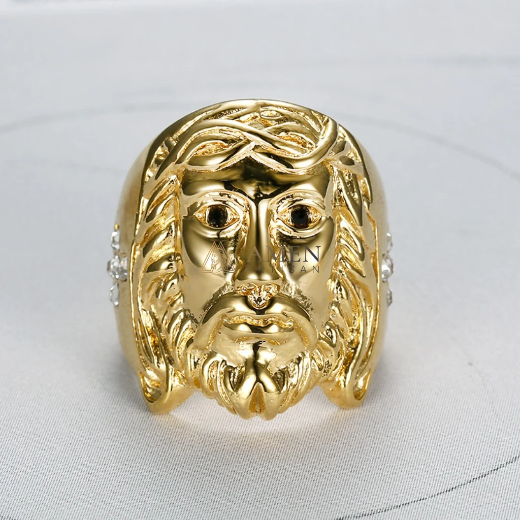 Zircon Jesus Crown of Thorns Ring Amen Artisan - Image 2
